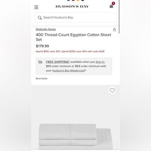 400 Thread-Count Egyptian Cotton Sheet Set. New . Queen